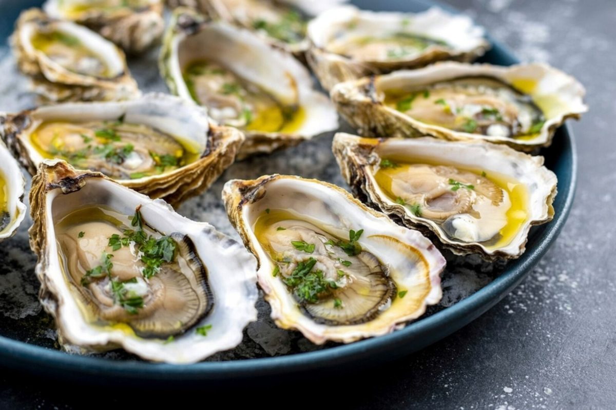 Oysters on a plate