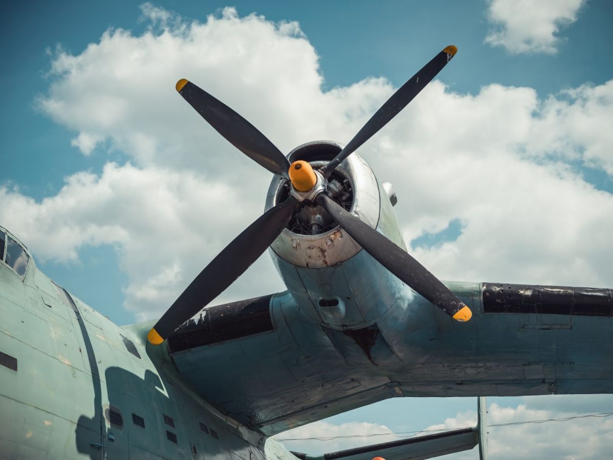 Propeller and wing of an old aircraft